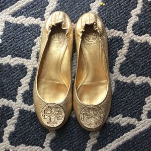 Tory Burch Reva flat - metallic gold